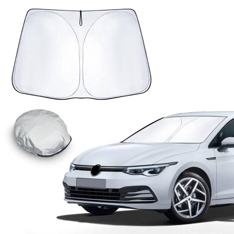 CDEFG Kompatibel mit VW Golf 8 MK8 GTI GTE GTD R 2020-2024 2025 Sonnenschutz Abdeckungen Frontscheibe Sonnenschirm Die Vordere Schallwand Windschutzscheibe Auto Sonnenblende Golf 8 Zubehör von CDEFG