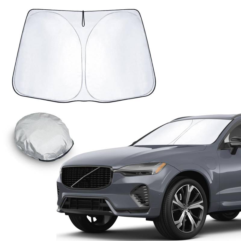 CDEFG Kompatibel mit Volvo XC60 2018-2024 2025 Sonnenschutz Abdeckungen Frontscheibe Sonnenschirm Die Vordere Schallwand Windschutzscheibe Auto Sonnenblende XC60 Recharge Zubehör von CDEFG