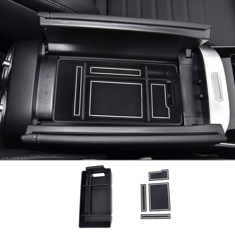 CDEFG Mercedes W206 C Klasse 2024 2023 Mittelkonsole Armlehne Organizer Armlehnen Aufbewahrungsbox Handschuhfach Aufbewahrung Auto Center Console Tray W206 Zubehör (Weiß) von CDEFG