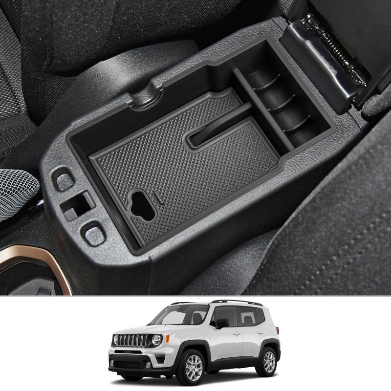 CDEFG Kompatibel Mit FIAT 500X 2016-2023 2024 Mittelkonsole Armlehne Aufbewahrungsbox Armlehnen Organizer Handschuhfach Multifunktionaler Aufbewahrung Auto Center Console Tray Innenraum Zubehör von CDEFG