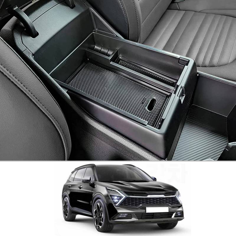 CDEFG Kompatibel mit Kia Sportage NQ5 2022 2023 2024 2025 Mittelkonsole Armlehne Organizer Armlehnen Aufbewahrungsbox Handschuhfach Aufbewahrung Auto Center Console Tray Innenraum Zubehör von CDEFG