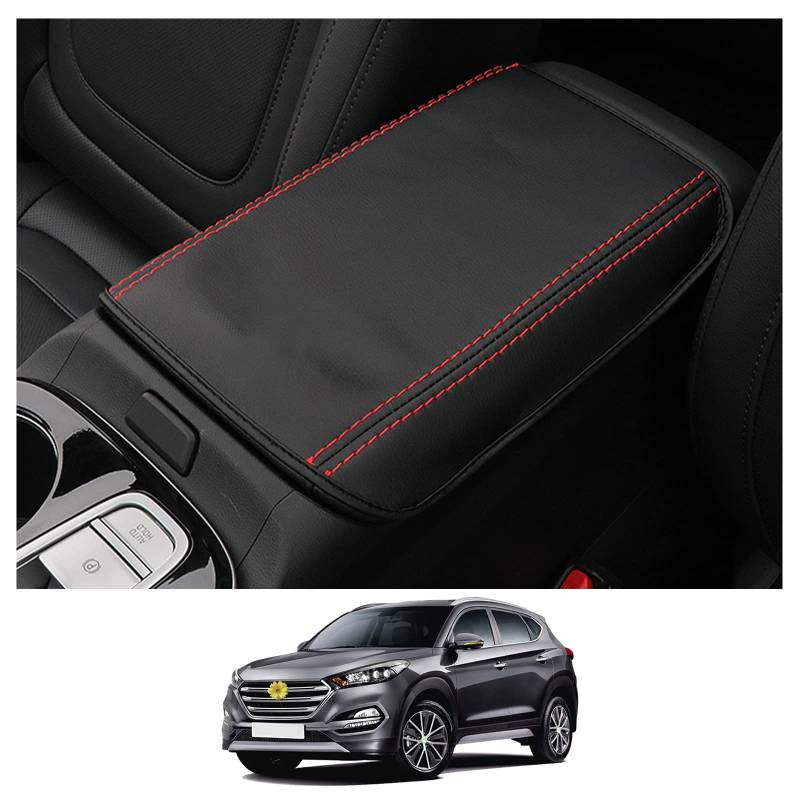 CDEFG Kompatibel mit Hyundai Tucson NX4 2021-2023 2024 Mittelarmlehne Armlehnen Deckel Abdeckung Kratzschutz Mittelkonsole Schutz Kunstleder Armlehne Box Center Console Cover Auto Tucson 2024 Zubehör von CDEFG