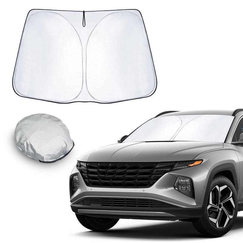 CDEFG Kompatibel mit Hyundai Tucson NX4 TL 2015-2024 2025 Sonnenschutz Abdeckungen Frontscheibe Sonnenschirm Die Vordere Schallwand Windschutzscheibe Auto Sonnenblende Tucson N line Hybrid Zubehör von CDEFG