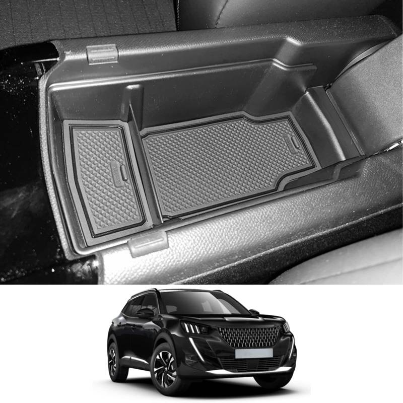 CDEFG Peugeot 208 E 208 2008 E-2008 GT 2020-2022 2023 Mittelkonsole Armlehne Aufbewahrungsbox Handschuhfach Center Console Organizer mit Antirutschmatte Auto Zubehör von CDEFG