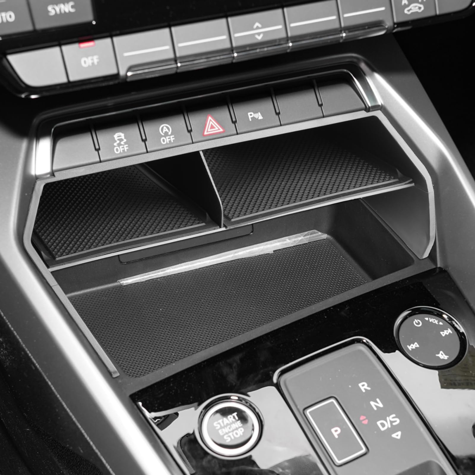 CDEFG Kompatibel mit Audi A3 8Y 2021 2022 2023 Mittelkonsole Aufbewahrungsbox Zentrale Steuerung Multifunktionaler Aufbewahrung Auto Center Console Organizer Tray Innenraum Zubehör von CDEFG