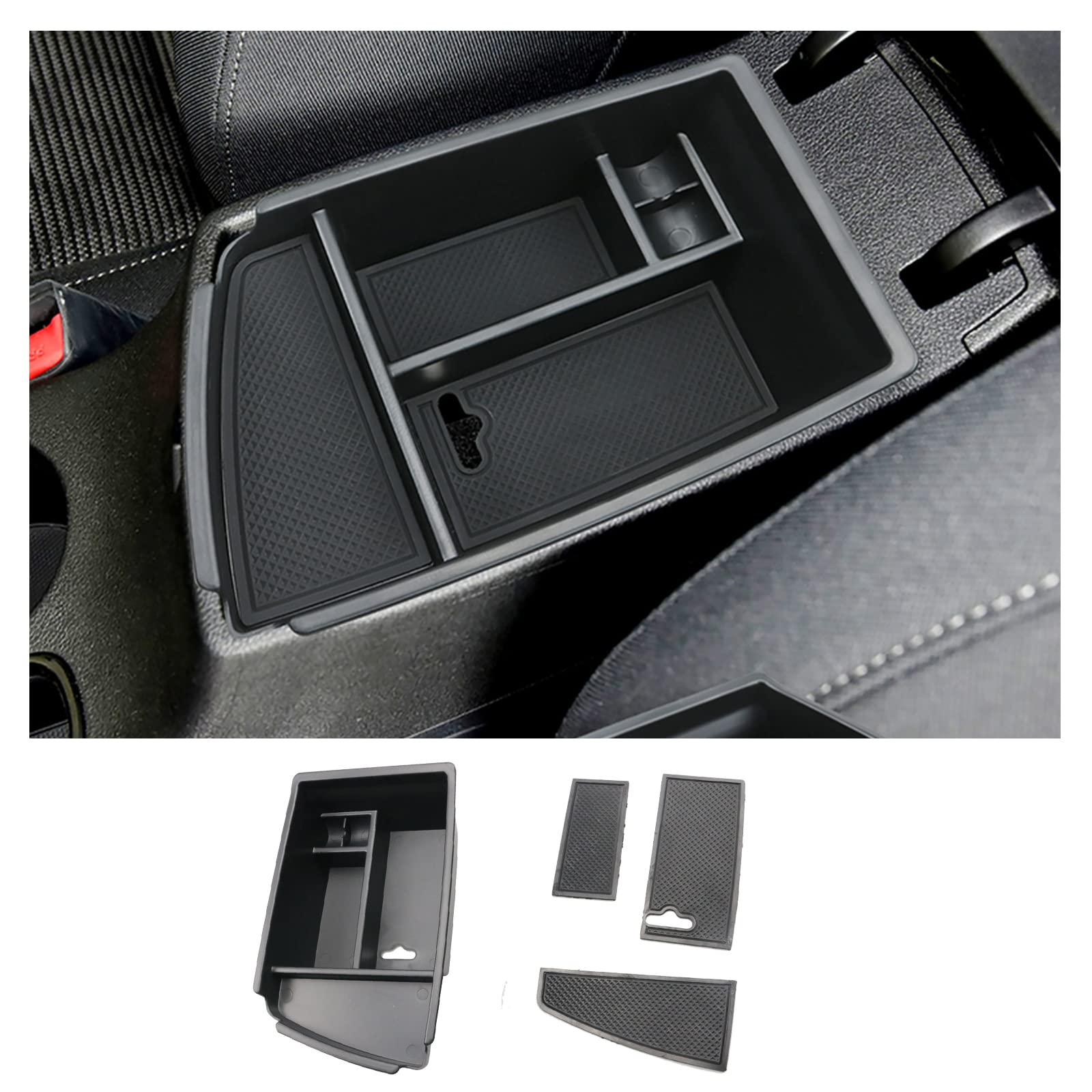 CDEFG Kompatibel mit Kia Niro 2016-2021 Mittelkonsole Aufbewahrungsbox Armlehne Multifunktionaler Aufbewahrung Auto Center Console Organizer Tray mit Antirutschmatte Innenraum Zubehör von CDEFG