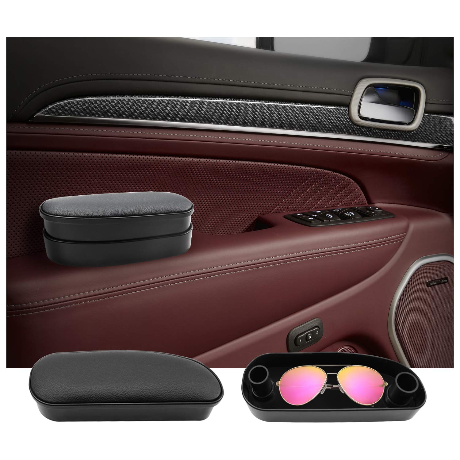 CDEFG für Seat Leon/Ateca/Ibiza/Arona/Tarraco Auto Aufbewahrungs Box Einstellbare Ellbogen StüTze Multifunktional Aufbewahrung Anti Rutsch Universal Organizer Zubehör von CDEFG