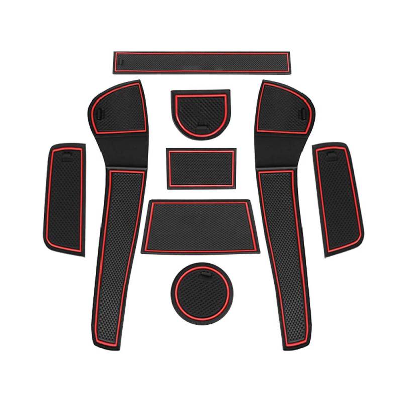 CDEFG Kompatibel mit VW UP Skoda Citigo SEAT MII 2013-2023 2024 Mittelkonsole Gummimatten Innere Türschlitz rutschfest Antirutschmatte Becherhalter Matte Armlehne Aufbewahrung UP Citigo MII Zubehör von CDEFG