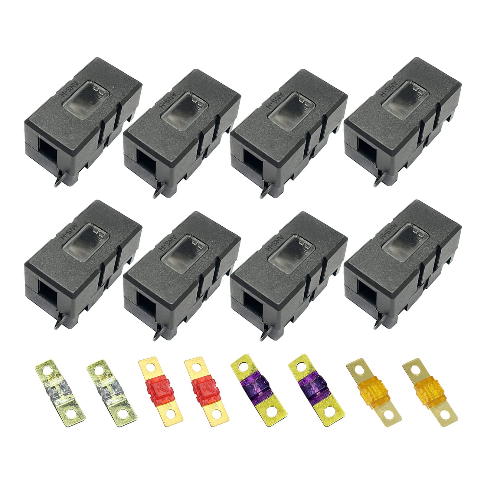 8 x Midi-Sicherungshalter, 40 A, 50 A, 80 A, 100 A, Hochstrom-Sicherungshalter, Auto-Sicherungshalter für Autos, LKWs, Fahrzeuge von CDIYTOOL