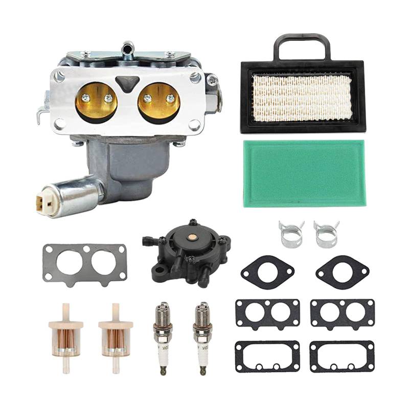 JOJOCY 791230 Vergaser-Kit für Briggs and Stratton 407777 20-25 PS V-Twin Motor, 499804 699709 Tune Up Kit für John Deere MIA10632 LA150 LA145 LA130 L120 Rasenmäher mit Luftfilter von CDIYTOOL