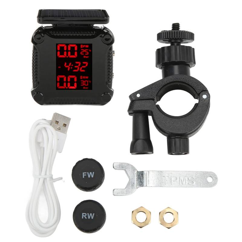 Motorrad-Reifendruckkontrollsystem, Solar-USB-Aufladung, IP67, wasserdicht, hohe Genauigkeit, TPMS von CDQL