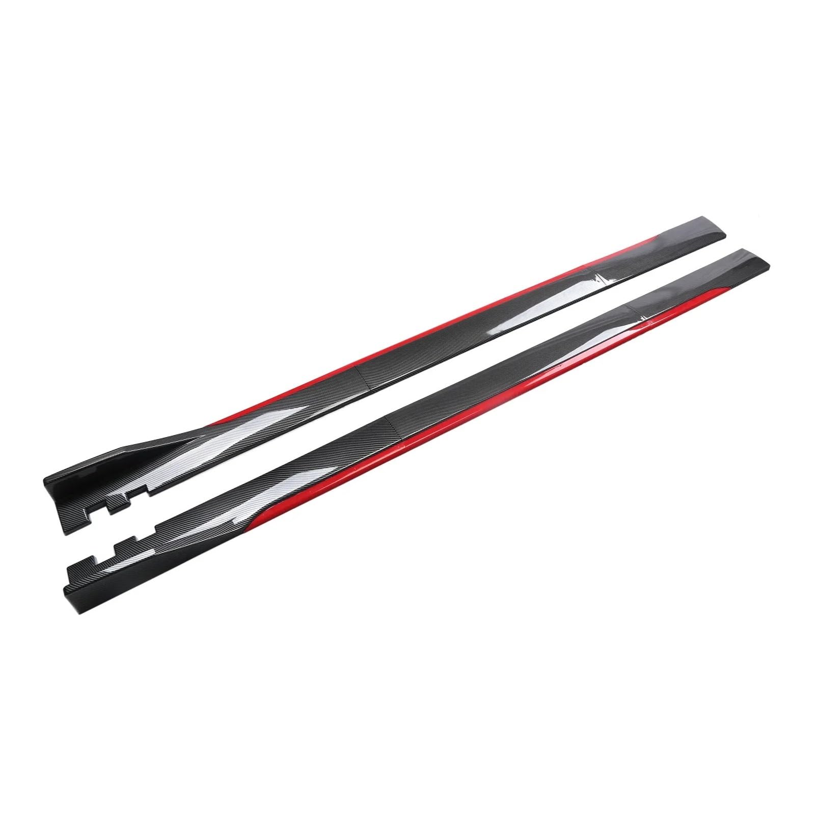 2 m/78,7 Zoll Universal-Seitenschwellerverlängerung, Kompatibel Für BMW, Kompatibel Für Benz/Toyota/Audi/Nissan/Honda/Wippschalter-Lippentrenner-Stoßstangenschutz(Carbon Fiber Red) von CDQMTGCM
