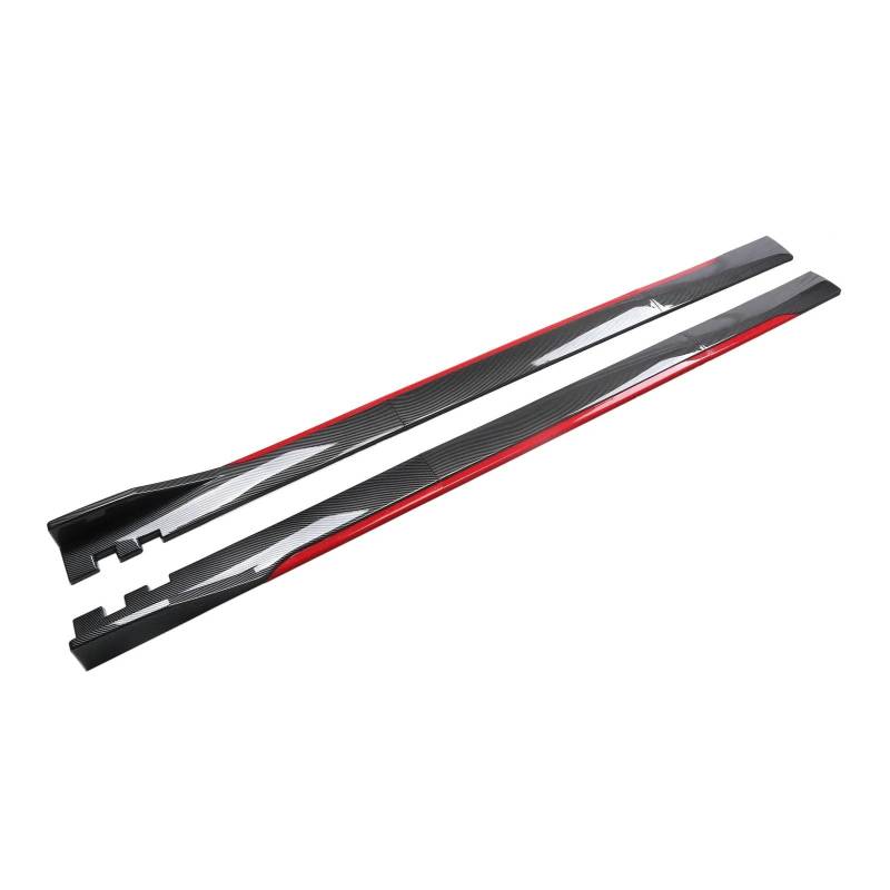 2 m/78,7 Zoll Universal-Seitenschwellerverlängerung, Kompatibel Für BMW, Kompatibel Für Benz/Toyota/Audi/Nissan/Honda/Wippschalter-Lippentrenner-Stoßstangenschutz(Carbon Fiber Red) von CDQMTGCM