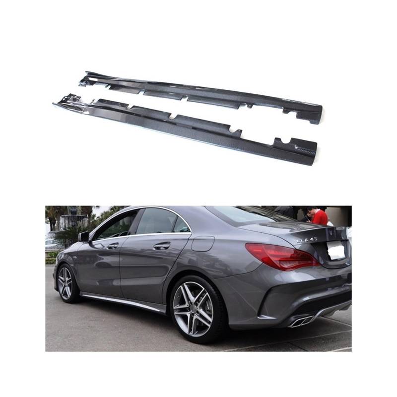 3 * 3 3K Twill Carbon Seitenschweller-Verlängerungsschweller Kompatibel für Mercedes A CLA-Klasse 2013–2018 A45 CLA45 und Sportmodelle, OEM-Montage von CDQMTGCM