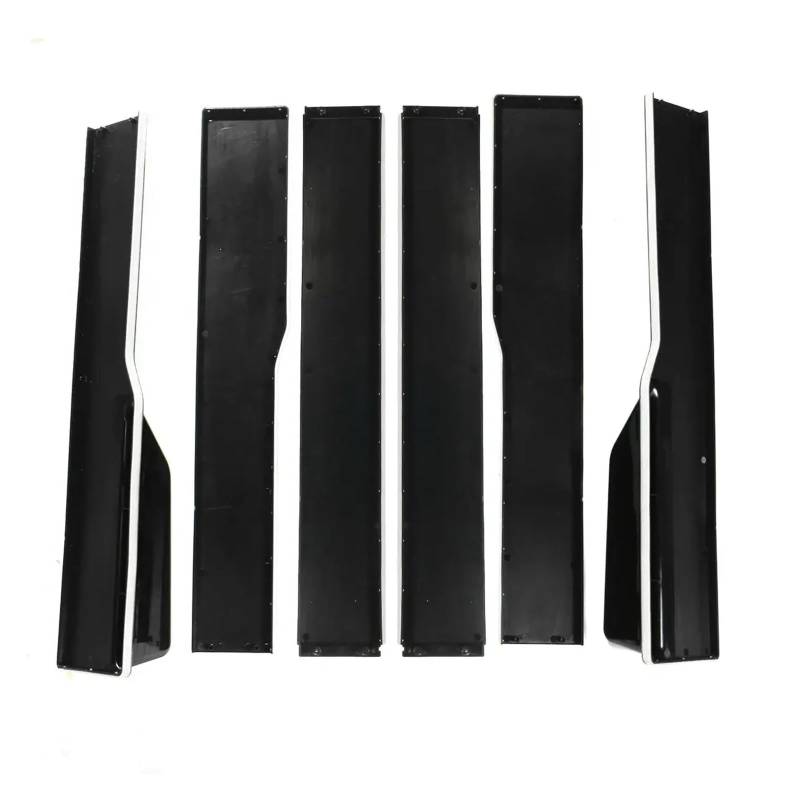 6x Auto-Seitenschweller-Erweiterungen, universelle Lippe, 2,2 m, Splitter-Lippe, Kompatibel Für Toyota Land Cruiser Prado 120, Kompatibel Für Lexus GX470 2003–2009(Black and white) von CDQMTGCM
