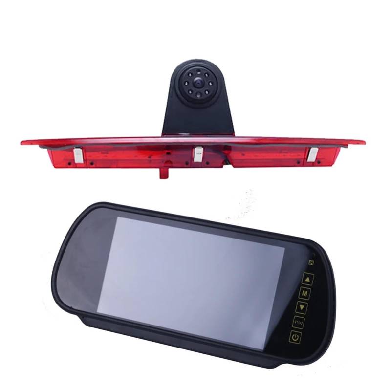 Auto Bremse LED Licht Backup Kamera Kompatibel for Transit Van 2015-2020 Parkplatz Rückfahr Kamera + 7''Monitor Nachtsicht Guide Linie IR(B) von CDQMTGCM