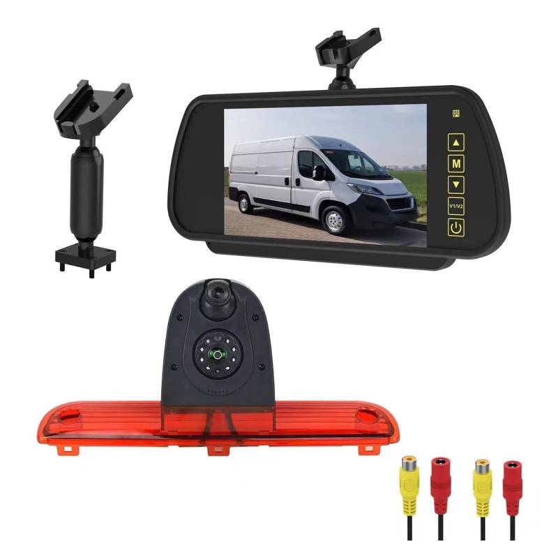 Auto Bremslicht Dual Kamera HD Rückfahrkamera 2006-2018 Kompatibel for Ducato Kompatibel for Boxer 7 Rückspiegelanzeige(7 inch rear view) von CDQMTGCM