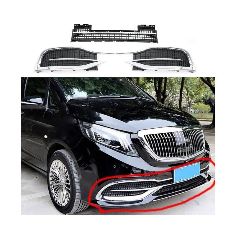 Auto Front Racing Facelift Kühlergrill Untere Kühlergrills Kompatibel for Benz V-Klasse W447 2020 2021 von CDQMTGCM