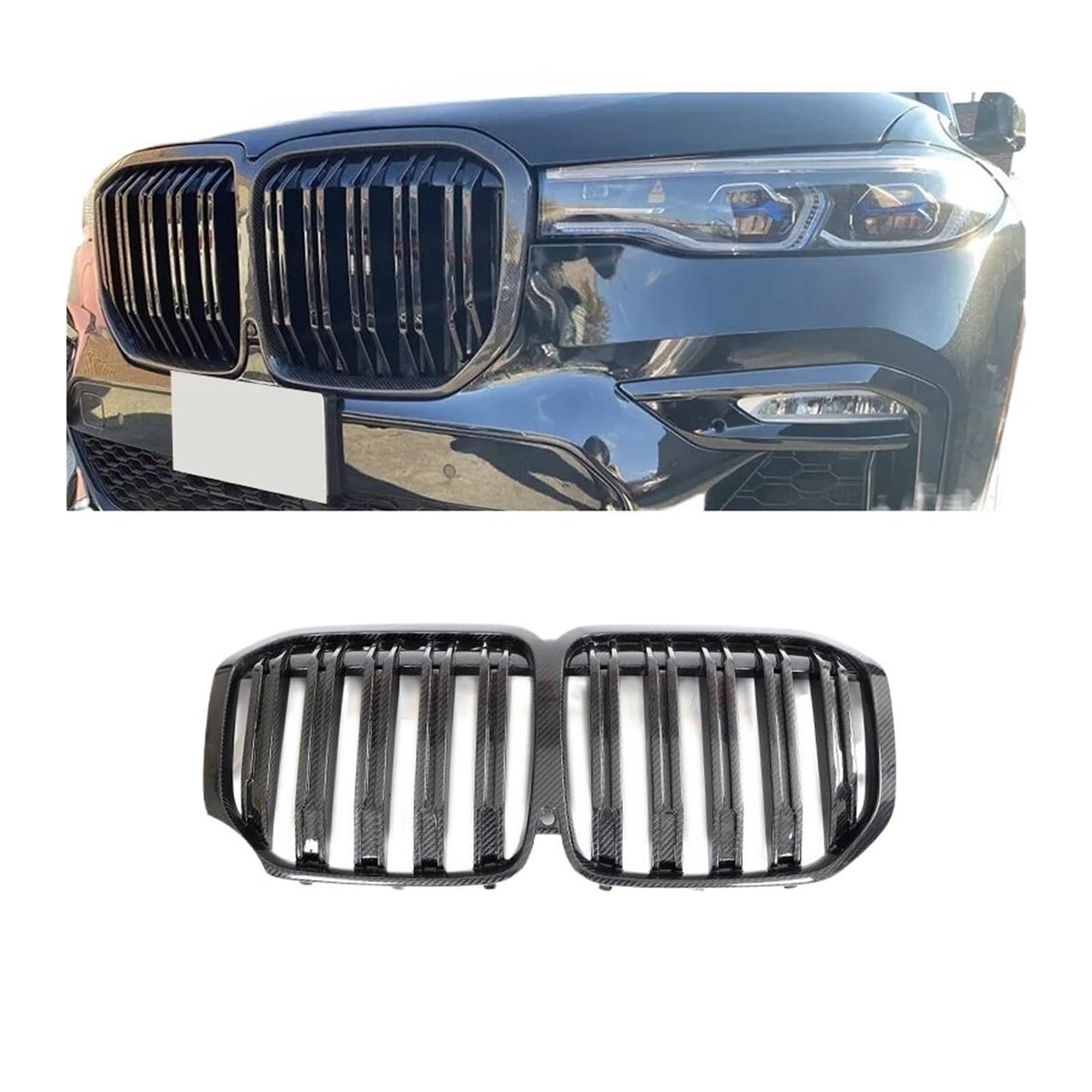 Auto-Frontstoßstangengrill kompatibel for X7 G07 2019–2021 M50i xDrive40i Prepreg Dry Carbon Racing Frontgrills Body Kits Auto-Frontstoßstangengrill kompatibel for X7 G07 2019–2021 M50i xDrive40i Prepreg Dry Carbon Racing Frontgrills Body Kits von CDQMTGCM