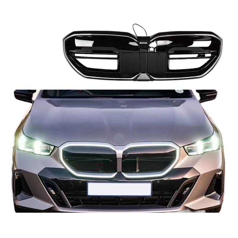 Frontstoßstange Nierengitter Mesh Grill kompatibel for 5er G60 Grill mit Licht von CDQMTGCM
