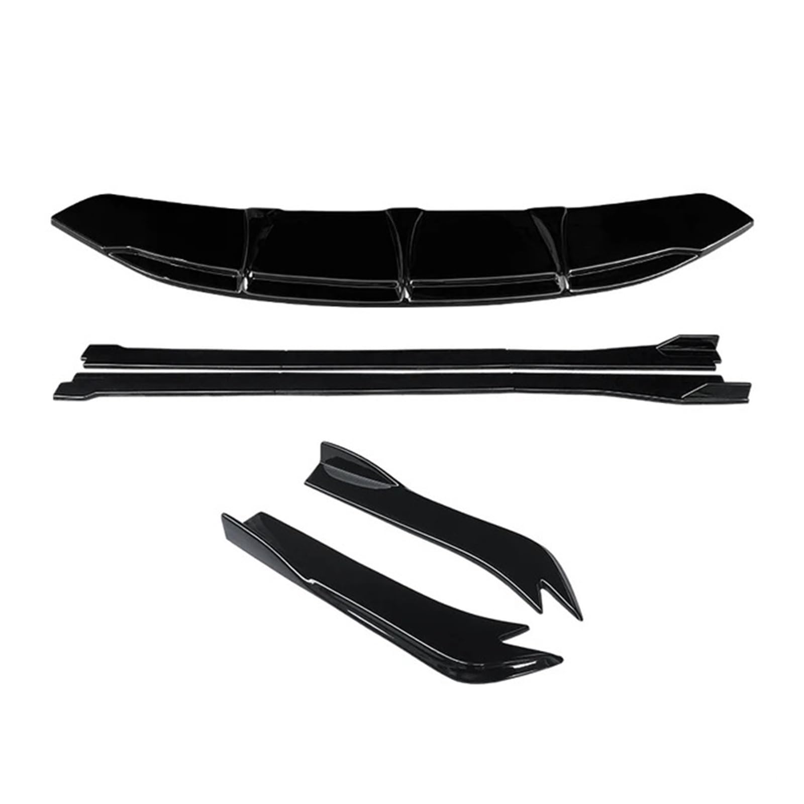 Karosserie-Kit für Frontstoßstange, Splitter, Lippe, Spoiler, Seitenschweller, Verlängerungen, hinterer Umschlingungswinkel, Kompatibel Für BMW 6er GT G32 630 640 2017–2022(Gloss Black) von CDQMTGCM