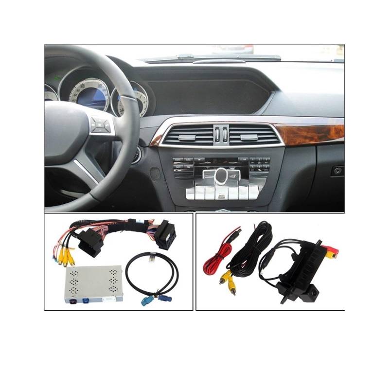 Kompatibel mit Benz C-Klasse W204 2012 2013 2014 Rückfahrkamera-Set/DIY-Rückfahrkamera mit Schnittstellen-Update-Bildschirm von CDQMTGCM