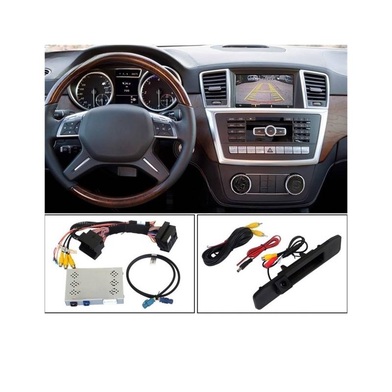 Kompatibel mit Benz M ML W166 2012 2013 2014 Rückfahrkamera-Set/HD-Rückfahrkamera-Update-Bildschirm, keine Programmierung nötig von CDQMTGCM