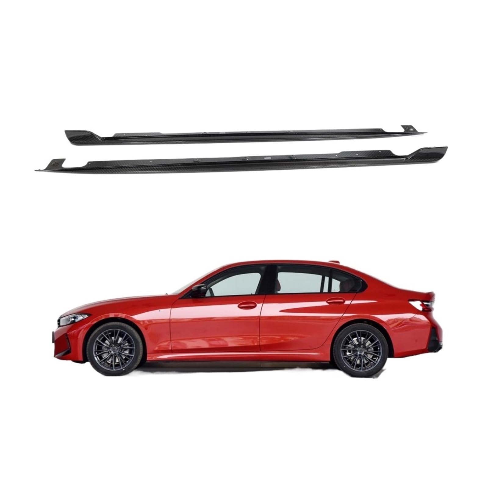 Seitenschwellerverlängerung aus trockenem Carbonfaser-Stoßfänger mit Kipphebeltrenner, Kompatibel Für BMW 3er-Serie G20 G28 LCI Sport 2022 2023, Karosserie-Kits Seitenschwellerverlängerung aus trockenem Carbonfaser-Stoßfänger mit Kipphebeltrenner, Kompatibel Für BMW 3er-Serie G20 G28 LCI Sport 2022 2023, Karosserie-Kits von CDQMTGCM