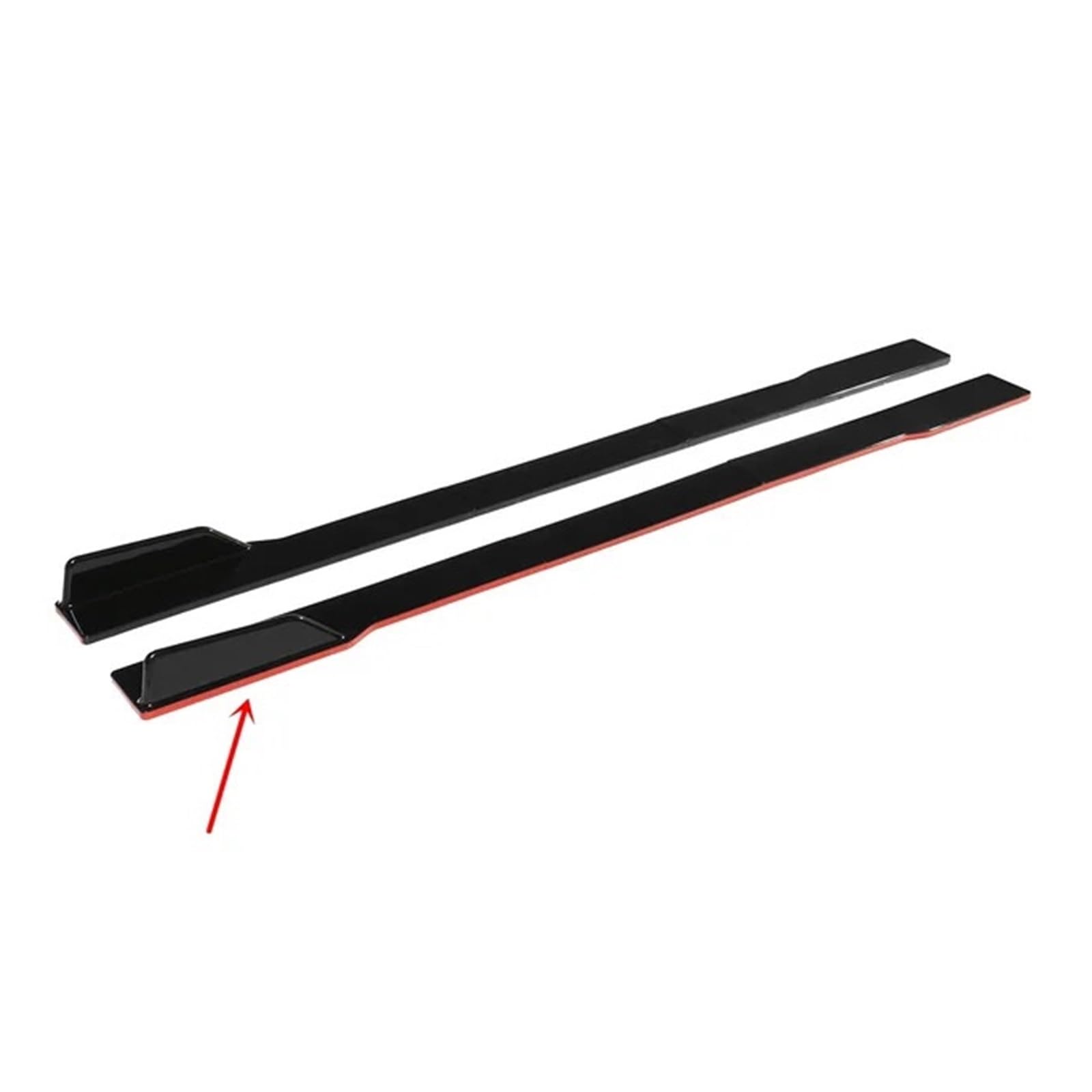 Universal 2m Auto Seitenschweller Winglet Seitenflügel Stoßstange Spoilerlippe Kompatibel für SEAT LEON FR 5F MK1 MK3 MK3.5 MK5 Kompatibel für Ibiza 6J 6L Body Kit(Black red) von CDQMTGCM
