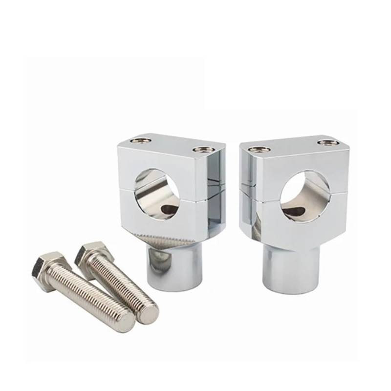 Für 1 Paar Universal Lenker Riser Kit Montage Clip Aluminium Motorrad 22mm 25mm Handleb(22MM Silver) von CEHAKDLRI