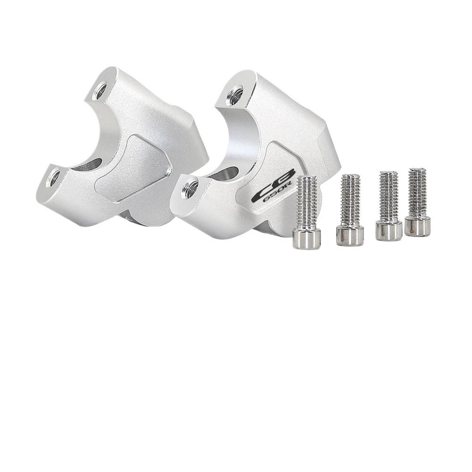 Für CB650R CB 650R CB 650 R 2019-2024 Lenker-Riser-Klemmenadapter Lenkerhöhenlifthalterung Motorradzubehör(Silver- LOGO) von CEHAKDLRI