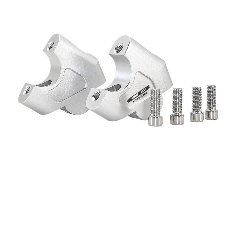 Für CB650R CB 650R CB 650 R 2019-2024 Lenker-Riser-Klemmenadapter Lenkerhöhenlifthalterung Motorradzubehör(Silver- LOGO) von CEHAKDLRI