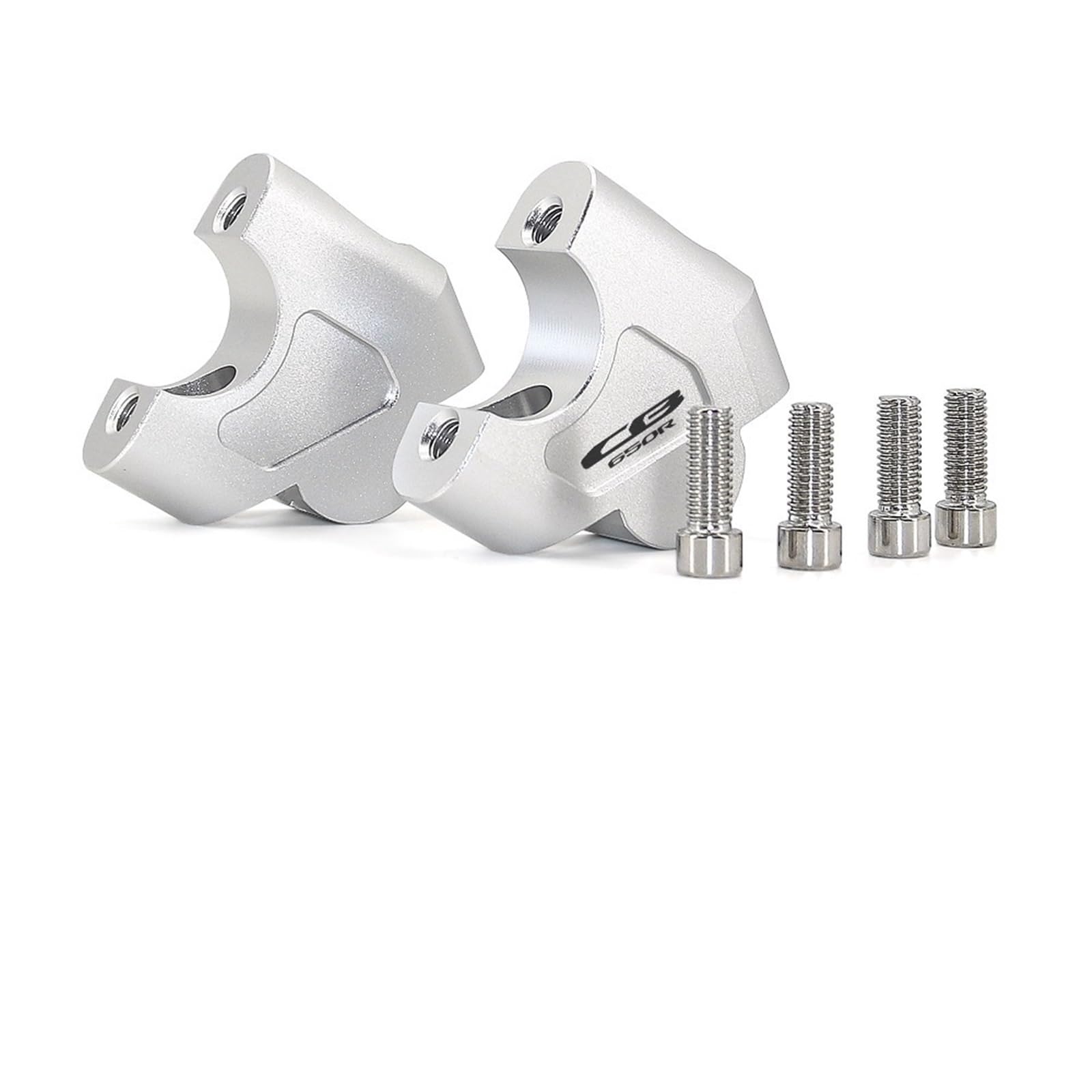 Für CB650R CB650 R 2019- CB 650 R Lenkererhöhung Clamp Aluminium Riser Kit Adapter Hubhöhe 35mm Bremsschlauchverlängerung(Silver- Logo) von CEHAKDLRI