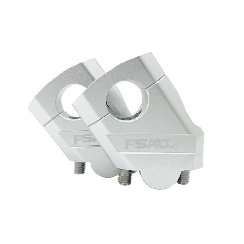 Für DL650 V-Strom 650 DL 650 Motorrad Lenker Riser Bar Montieren Griff Clamp Silber Schwarz(22mm Silver) von CEHAKDLRI