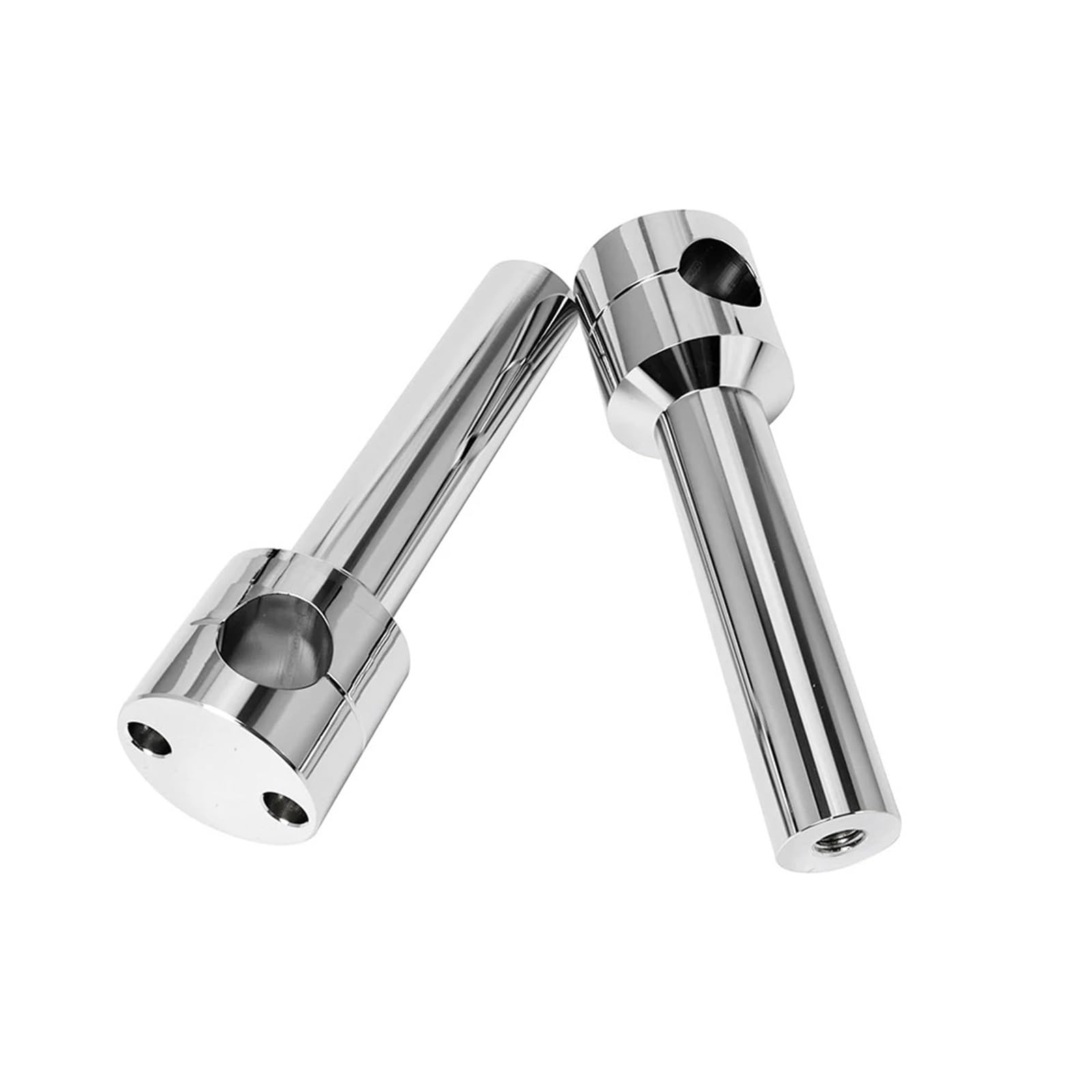 Für Dirt Bike Motorrad Zubehör Lenker Riser Clamp Mount Adapter Kit Schwarz Runde 22/25mm CNC Aluminium(Silver 22MM) von CEHAKDLRI
