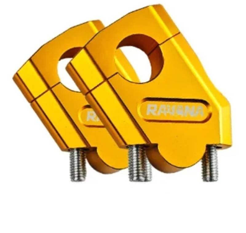Für FZ6 S2 FZ 6 FAZER MT-07 MT-09 Motorrad Lenker Riser Bar Montieren Griff Clamp 22mm(Gold) von CEHAKDLRI
