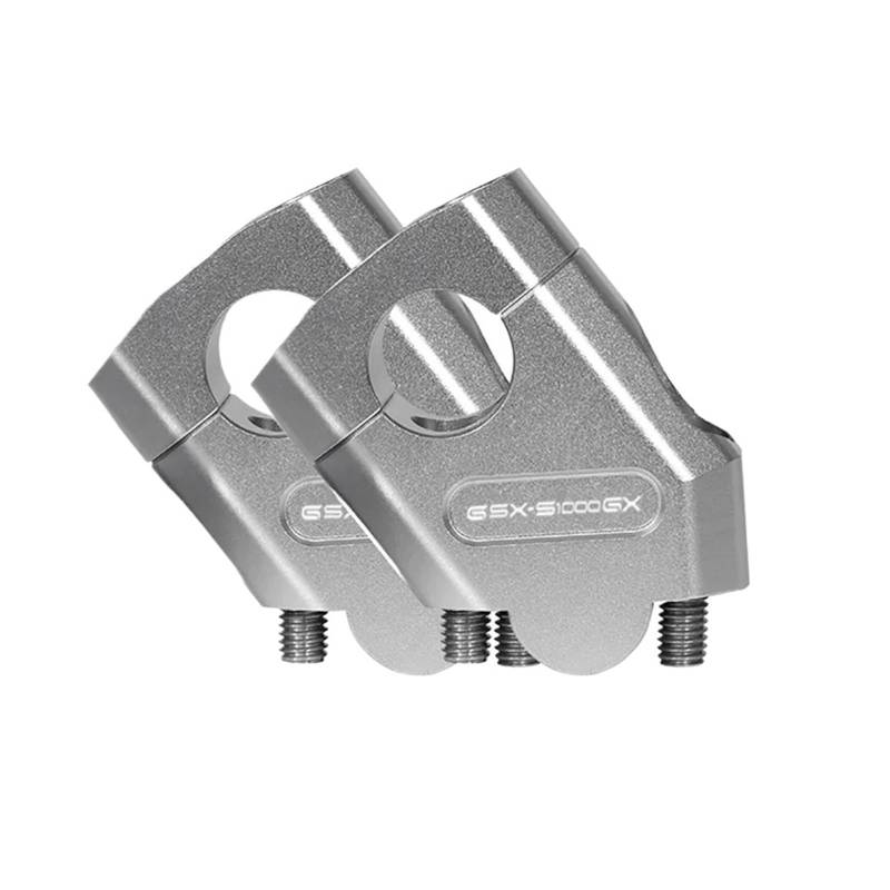 Für GSX S1000 GX GSX-S 1000GX 2024 Motorrad-Lenker-Riser Offroad-Motorrad Erhöhter Klemmsitz GSXS 1000 GX Zubehör(Silver 22mm) von CEHAKDLRI