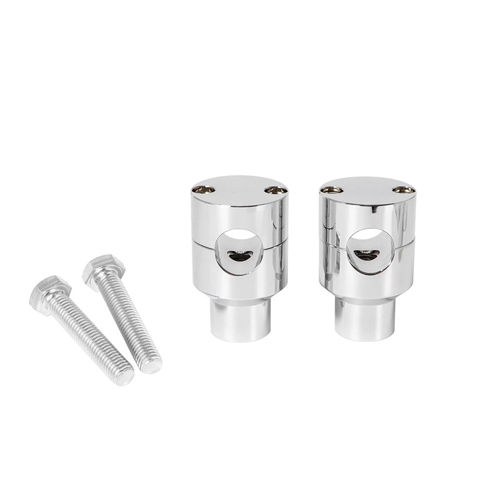 Für Universal 1'' 7/8" 22MM 25MM Motorrad Lenker Riser Up Halterung Clamp Kit Griff Bars Schwarz/Chrom(Silver 25mm) von CEHAKDLRI