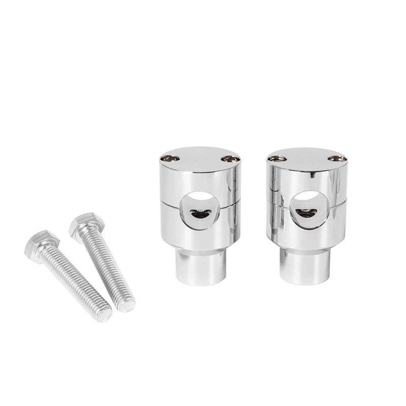 Für Universal 1'' 7/8" 22MM 25MM Motorrad Lenker Riser Up Halterung Clamp Kit Griff Bars Schwarz/Chrom(Silver 25mm) von CEHAKDLRI