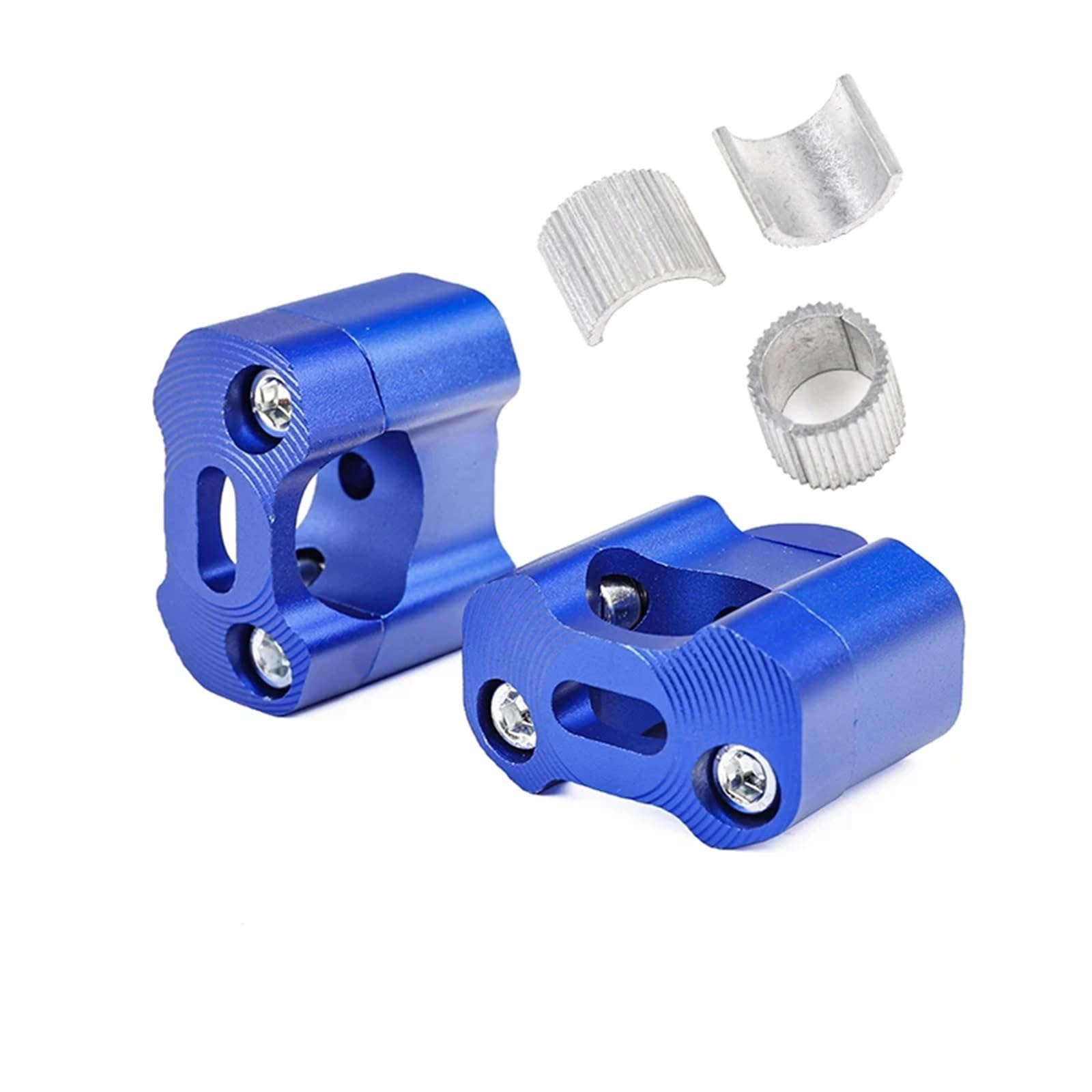 Für Universal 7/8" 1-1/8 Pit Dirt Motorrad 1 Paar CNC 22mm 28mm Off Road Motorrad Lenkerklemmen Lenkererhöhung Adapter(22mm blue) von CEHAKDLRI