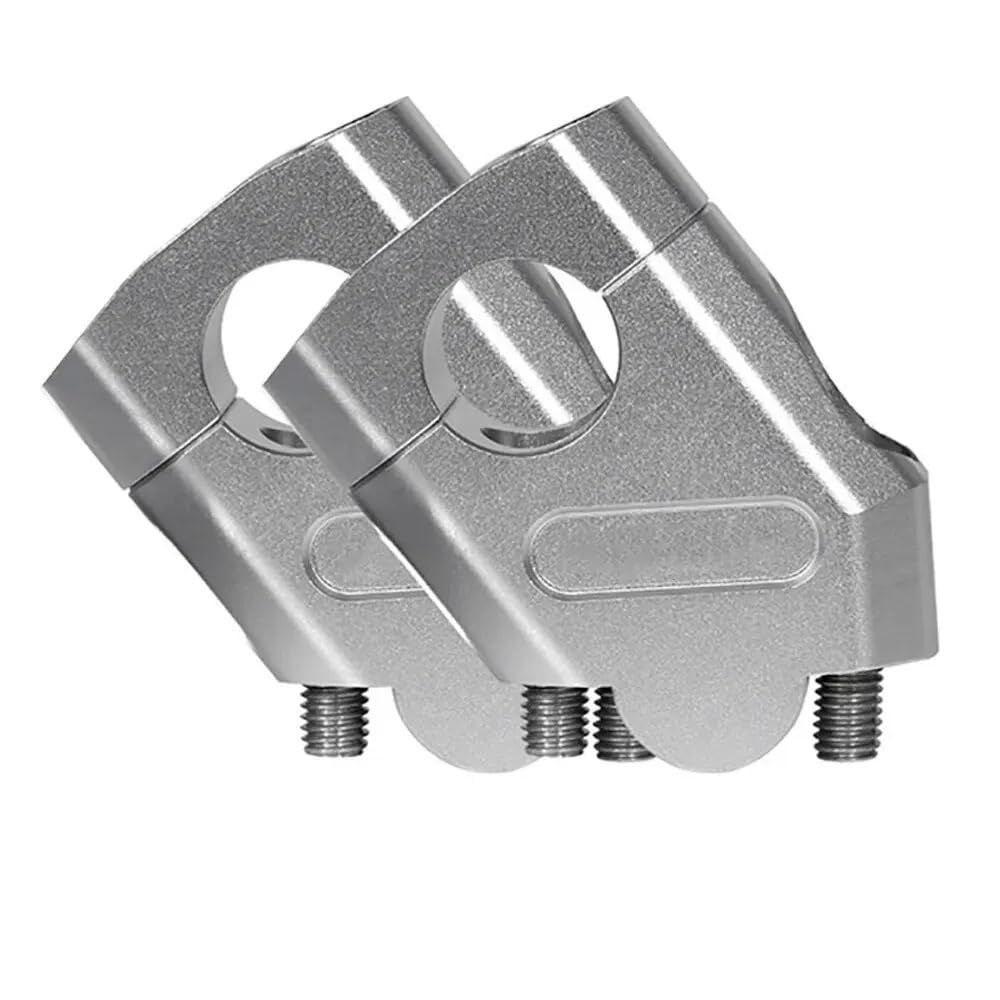 Schwarz Silber 22mm Motorrad Lenker Riser Motocross Erhöhung Clamp Mount Pit Bike(Silver 22mm) von CEHAKDLRI