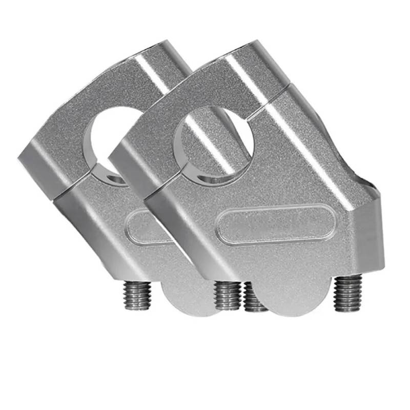 Schwarz Silber 22mm Motorrad Lenker Riser Motocross Erhöhung Clamp Mount Pit Bike(Silver 22mm) von CEHAKDLRI