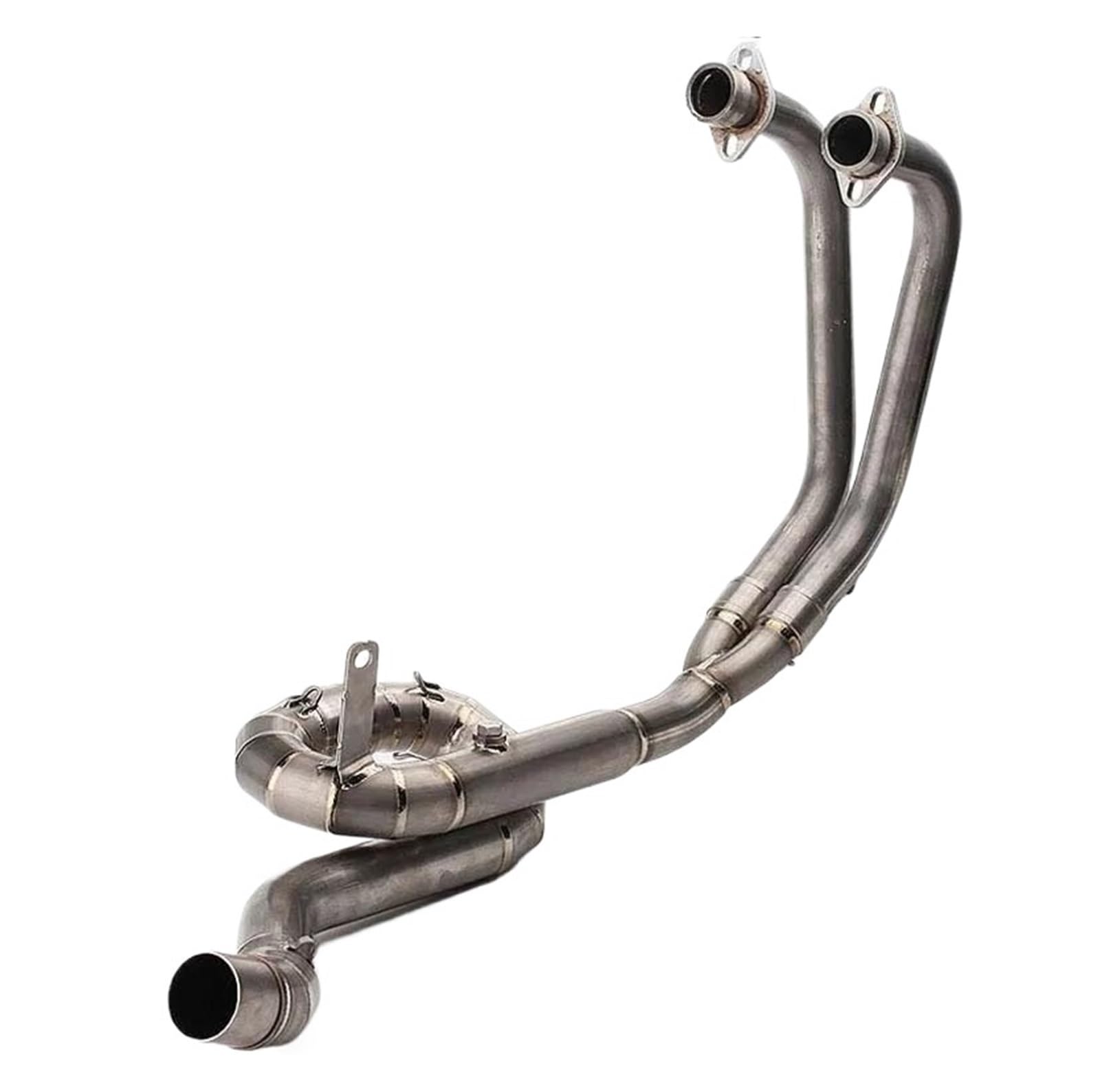 Motorrad Auspuff Mittelrohr FÜR Yamaha R3 R25 MT03 MT-03 2014-2021 Motorrad Auspuff Escape Volle Systeme Vorne Mitte Link Rohr Schalldämpfer Slip auf(Titanium Alloy) von CEIKOPQS