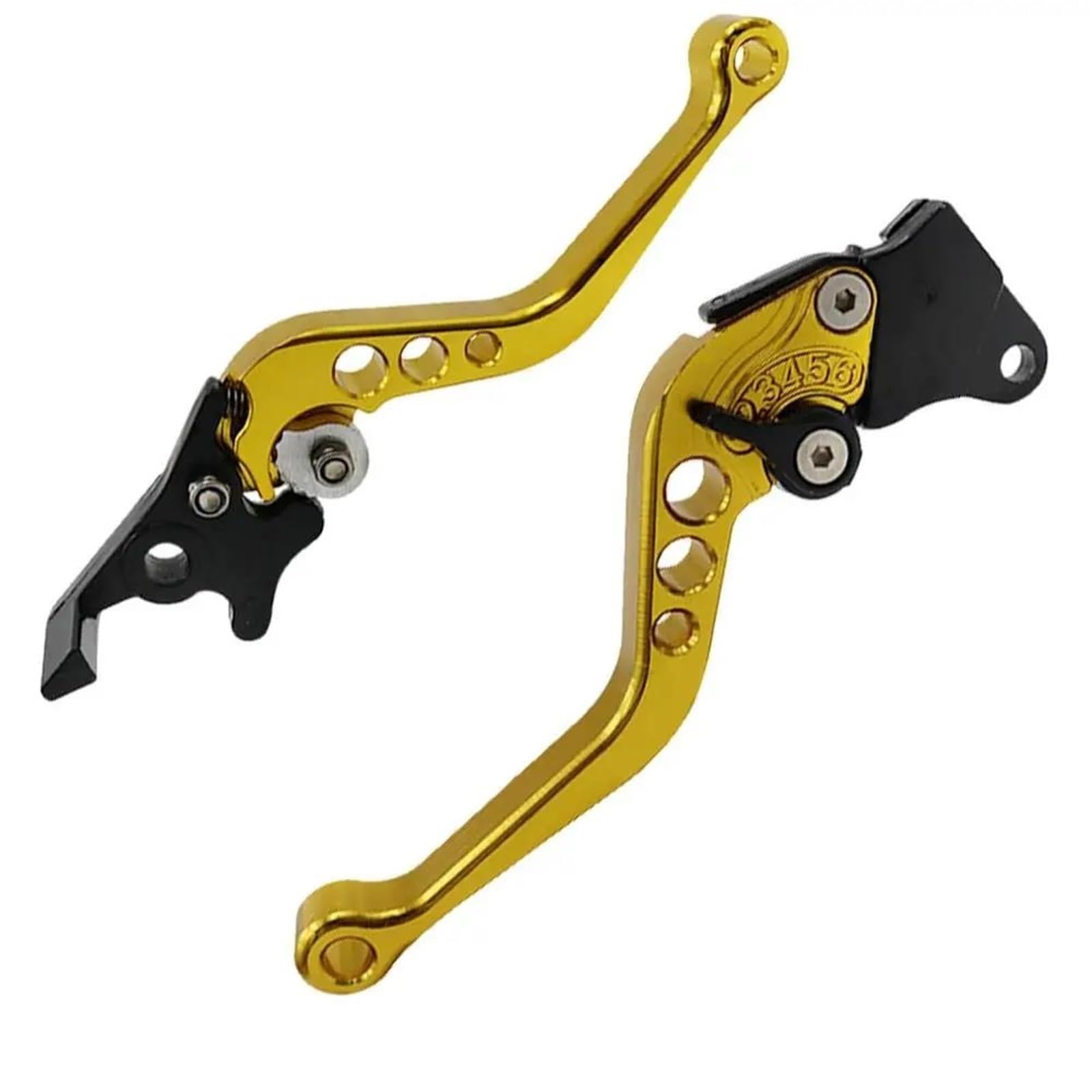 Motorrad-Kupplungshebel, 2 Stück, Zylinderkupplungshebel Aus Aluminiumlegierung, Verstellbar, Rostfrei, Motorrad-Bremshebel, Klare Schaltung(Gold) von CEIKOPQS