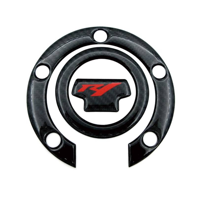Tank Pads Motorrad Gas Tankdeckel Abdeckung Pad Schutz Aufkleber Carbon Look Aufkleber Fit Für Yamaha YZF R1 YZFR1 YZF1000 2002-2008(Red Logo Decals) von CEIKOPQS