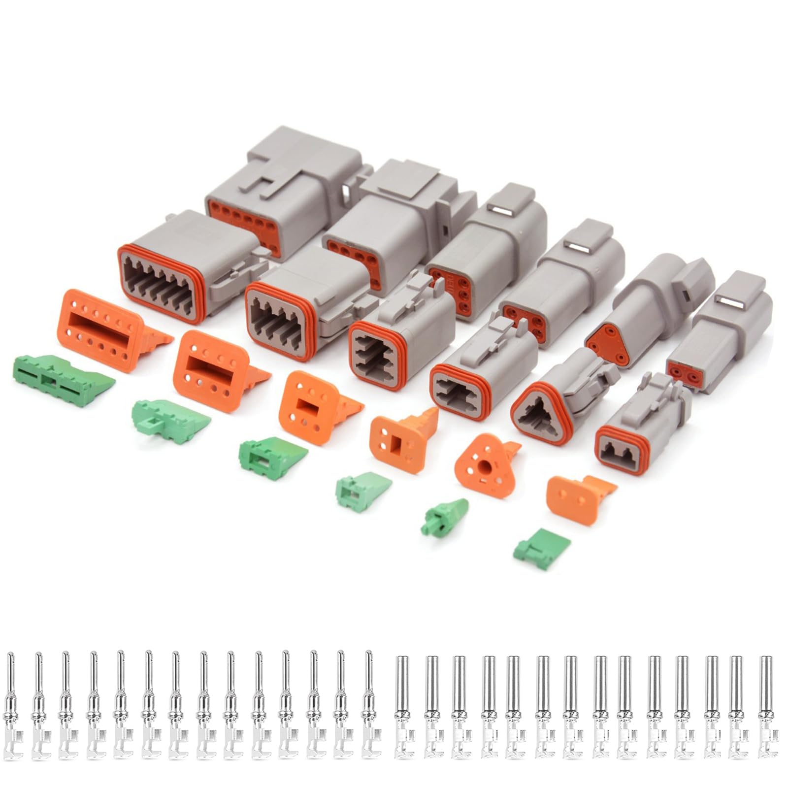 DT Stecker Set,6 Sätze Kabelverbinder Wasserdicht Steckverbinder,2-, 3-, 4-, 6-, 8-, 12-polig,KFZ Stecker,Kabelstecker für Auto, Motorräder, LKW, Boot von CEMYDEYO