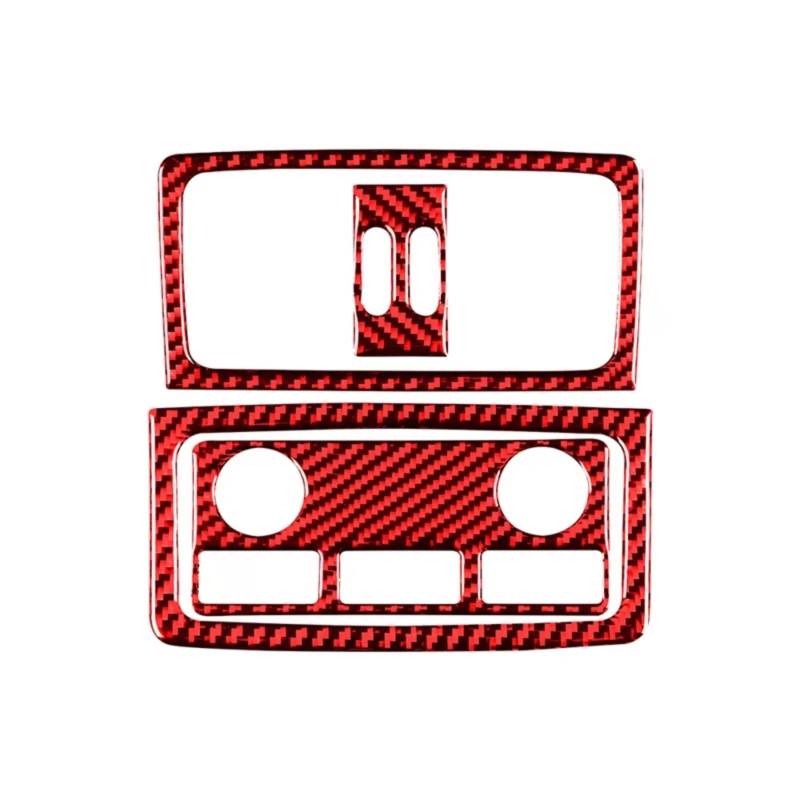 Auto Dekorative Für 5 Series E60 2004-2010 Carbon Fiber Innen Auto Hinten Auspuff Vent Panel Trim Rahmen Abdeckung Dekor aufkleber Innenzubehör(Style B(Red)) von CENAP