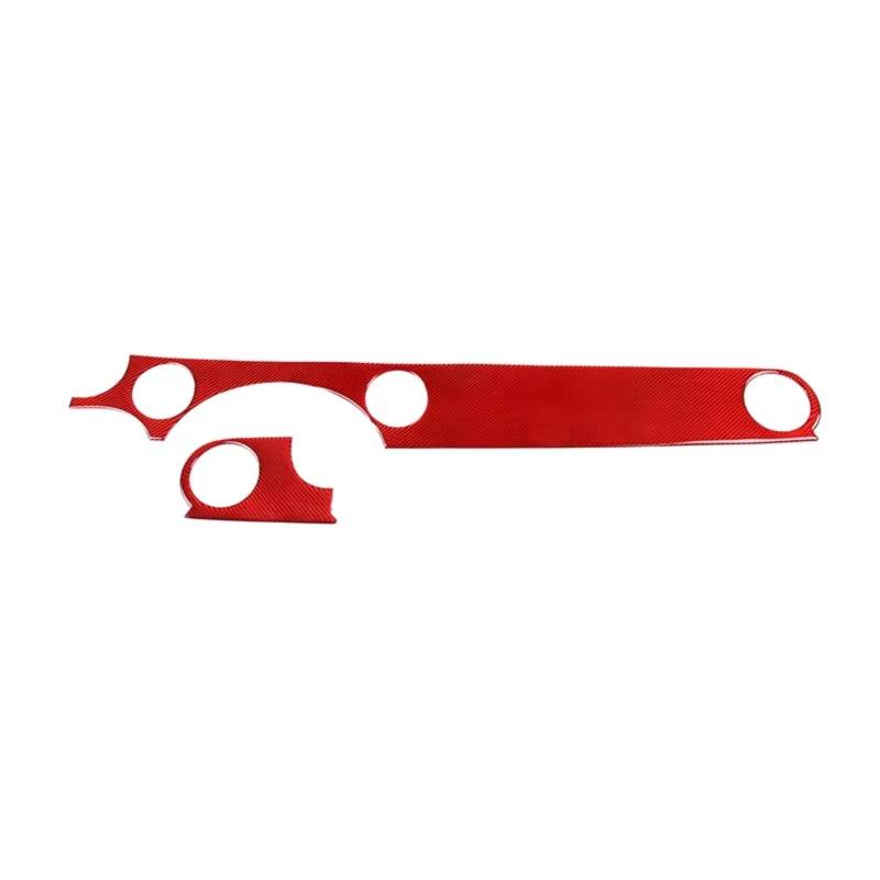 Auto Dekorative Für Mazda MX-5 NC 2009-2014 Innen Weichen Carbon Auto Center Armaturenbrett Air Vent Panel Abdeckung Dekoration Aufkleber Innenzubehör(Red) von CENAP
