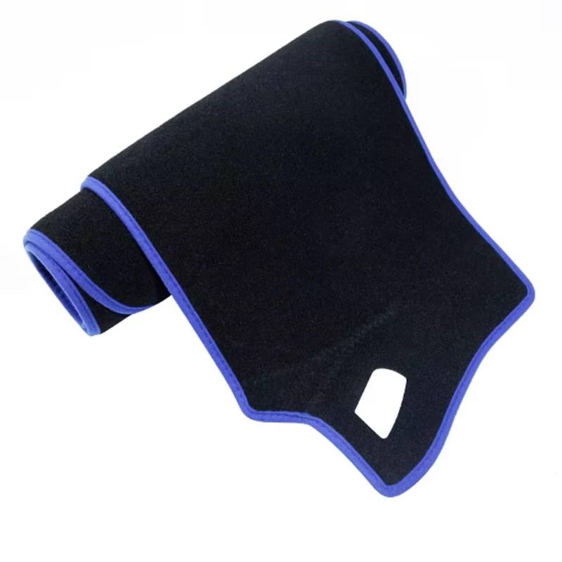 Dash Board Matte Teppich Pad Für Tesla Für Modell X P90D 75D 90D 100D 2016~2022 Pad Kissen Sonnenblende Teppich Zubehör Abdeckung Armaturenbrett Matte(Blue Edge,RHD) von CENAP