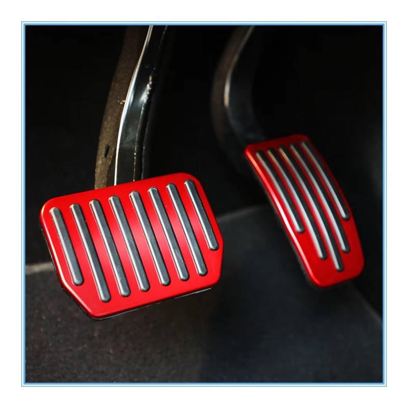 Pedalkappen Für Tesla Für Modell Y 3 Für Highland 2024 Clip-on Auto Fuß Pedal Pads Abdeckungen Bremse Rest Pedal Pedale Kappen(2Pcs Red) von CENAP